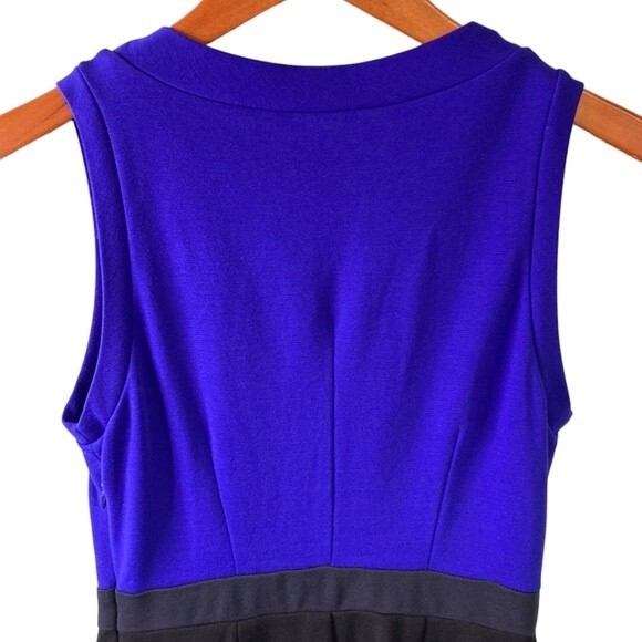 Theory Whitika Color Block Sleeveless Sheath Dress Crewneck Stretchy Pockets - Picture 8 of 16